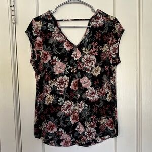 Halogen Black and Pink Floral Blouse size S